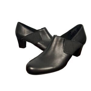 David Tate Tavi black leather heeled shoe size 8 new in box